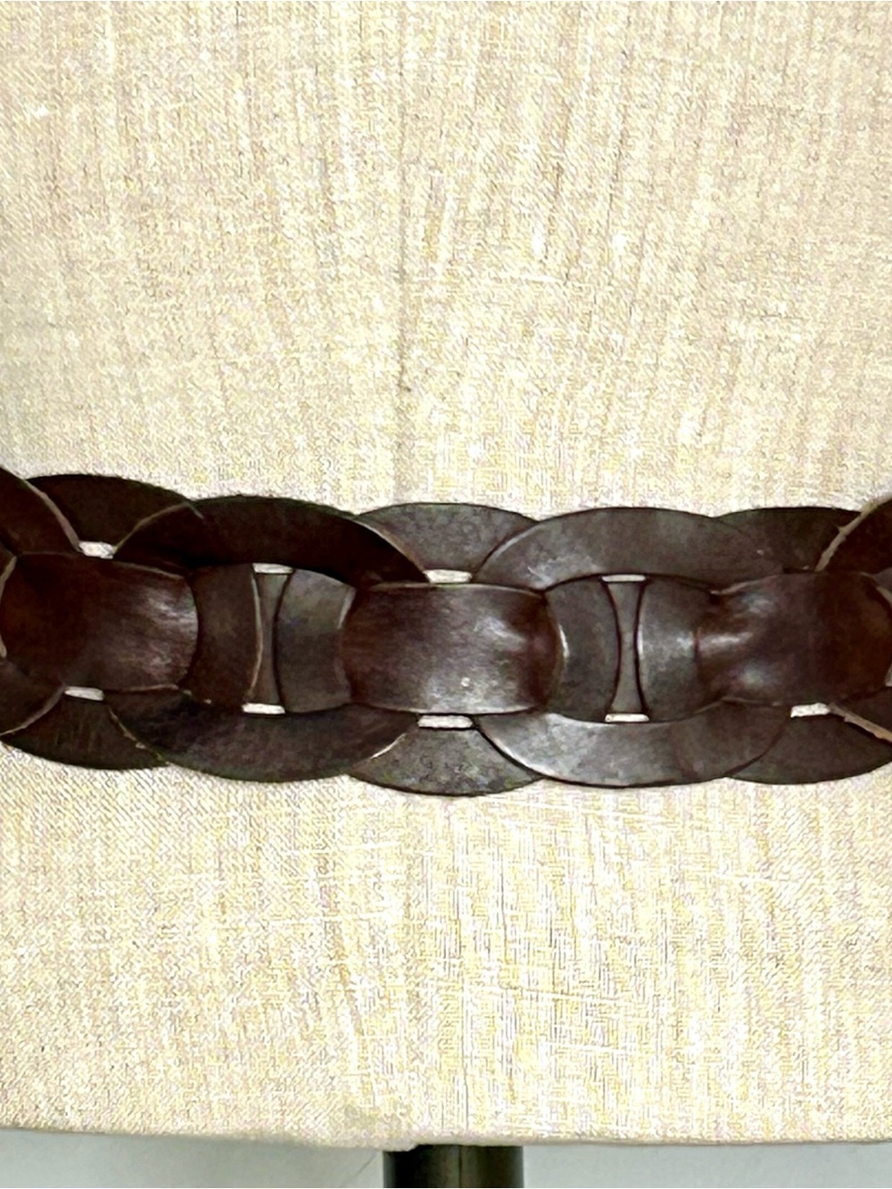 American Eagle Brown Leather Boho Woven Belt Brass Buckle ~40” Long - Picture 10 of 13